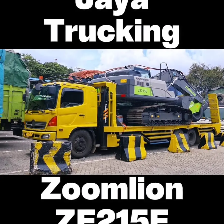 Jasa Angkut Alat Berat: Loading Excavator Zoomlion ZE215E ke Perahu via Self-Loader