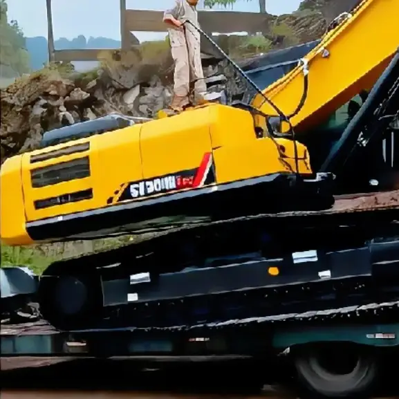 Jasa Sewa Angkut Alat Berat: Proses Unloading SANY SY365H Pro